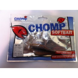 CHOMP SHAD SOFTBAIT, BROWN/WHITE, 4" (100mm), 9.1 GRAMS, 2P/BAG TRIAL PACK
